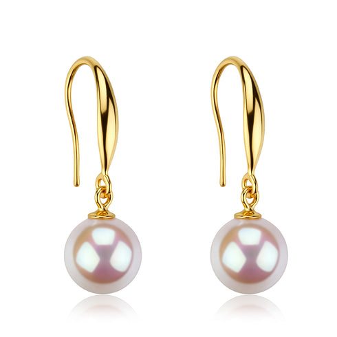 8-9mm White Akoya Pearl Drop Earrings - Earrings made with hand-selected pearls from House of Pearls