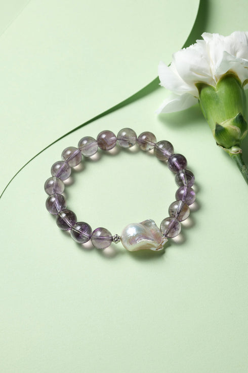 Amethyst Beads Baroque Pearl Bracelet - Bracelets made with hand-selected pearls from House of Pearls
