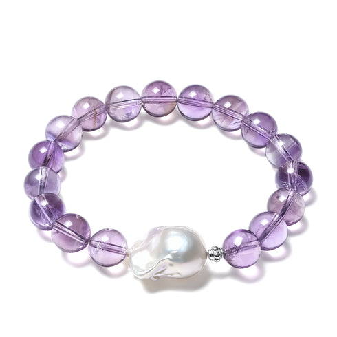 Amethyst Beads Baroque Pearl Bracelet - Bracelets made with hand-selected pearls from House of Pearls