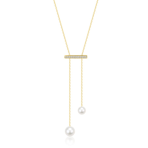 Balance Two Pearl Pendant Necklace - Necklaces made with hand-selected pearls from House of Pearls