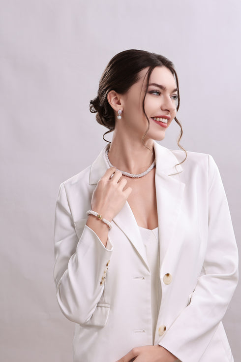 Baroque Edison Pearl Zirconia Earrings - Earrings made with hand-selected pearls from House of Pearls