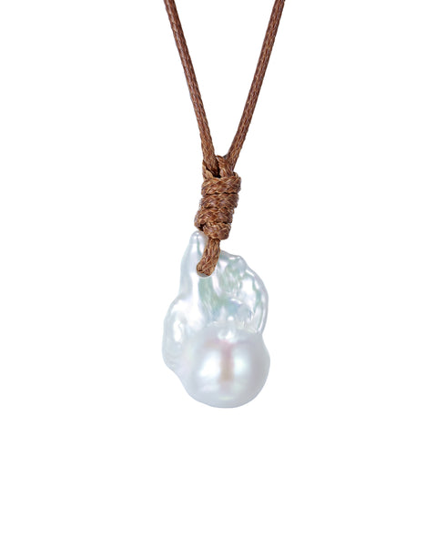 Baroque Freshwater Pearl Pendant Knotted Leather Necklace - Necklaces made with hand-selected pearls from House of Pearls