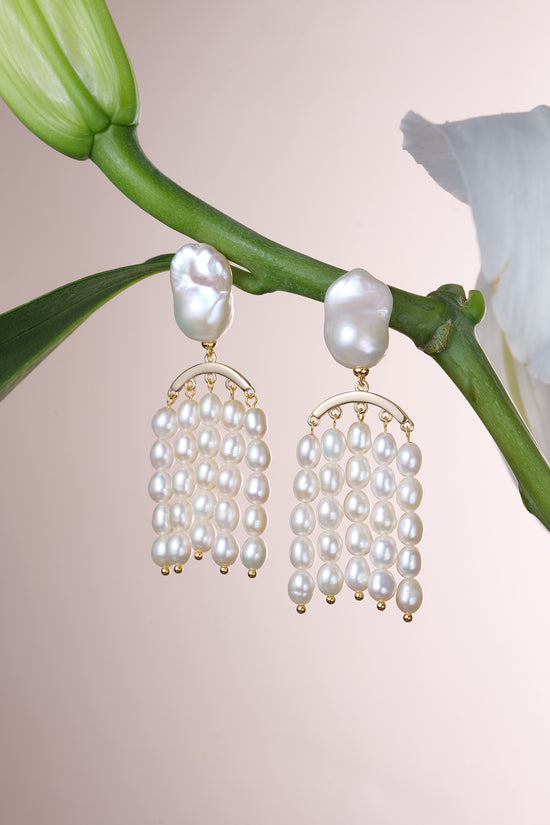 Freshwater Baroque Pearl Tassel Earrings - Earrings made with hand-selected pearls from House of Pearls