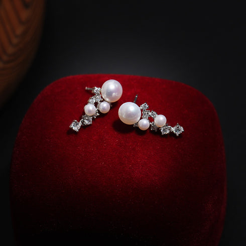 Bling Starry Sky Freshwater Pearl Drop Earrings - Earrings made with hand-selected pearls from House of Pearls
