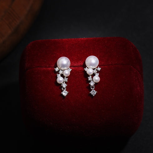 Bling Starry Sky Freshwater Pearl Drop Earrings - Earrings made with hand-selected pearls from House of Pearls