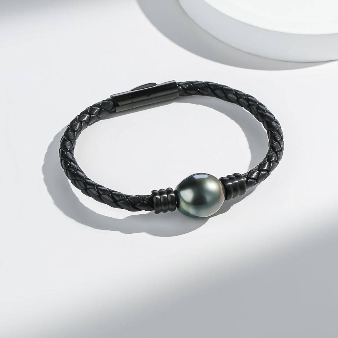 12-14mm Tahitian Baroque Pearl Leather Bracelet House Of – House
