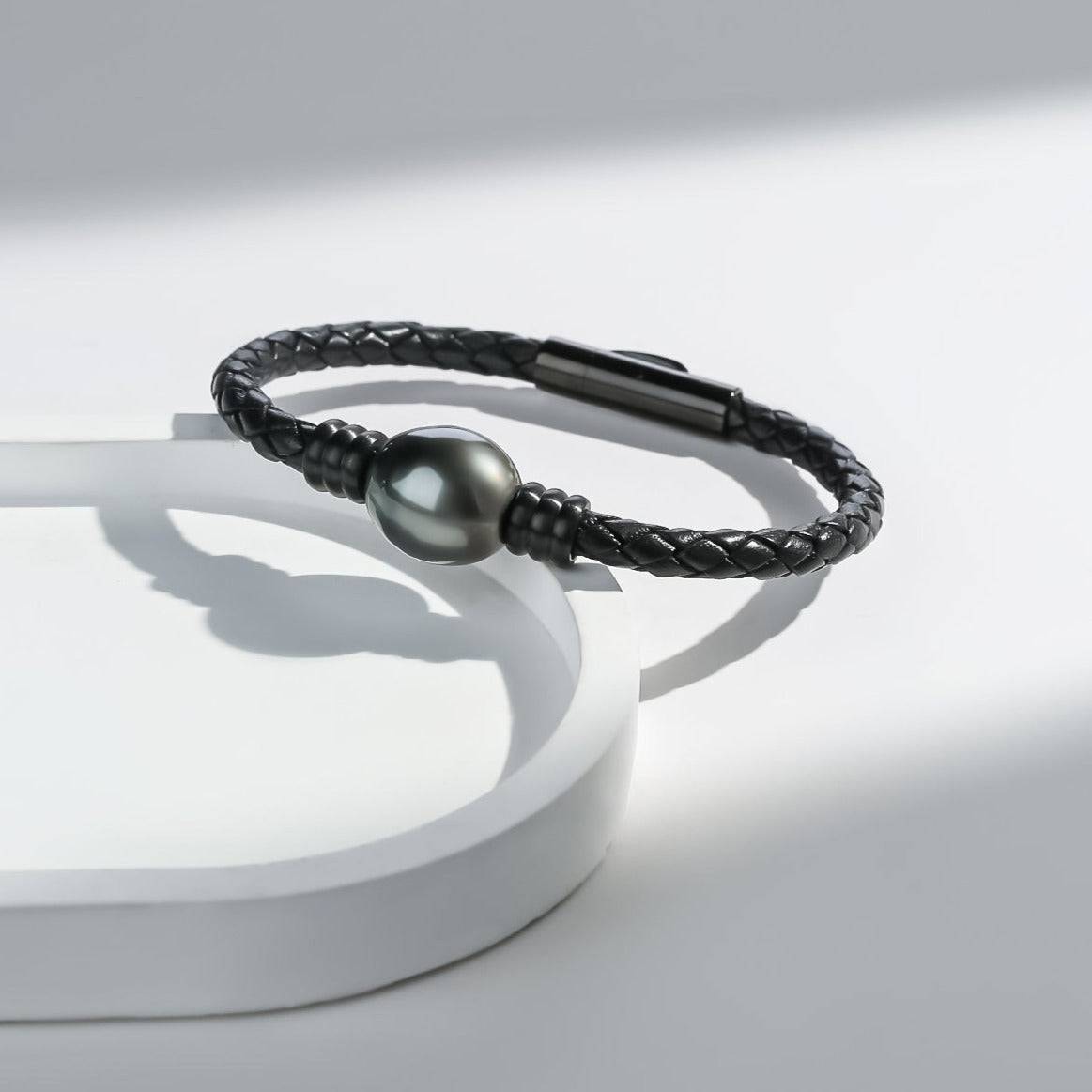 12-14mm Tahitian Baroque Pearl Leather Bracelet House Of – House