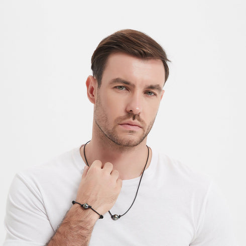 Tahitian Baroque Pearl Knotted Leather Bracelet - House Of Pearls