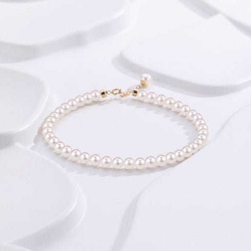 Dainty White Freshwater Pearl 18K Gold Bracelet - Bracelets made with hand-selected pearls from House of Pearls