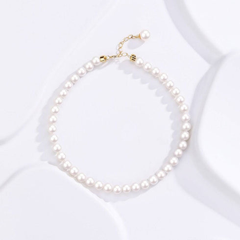 Dainty White Freshwater Pearl 18K Gold Bracelet - Bracelets made with hand-selected pearls from House of Pearls