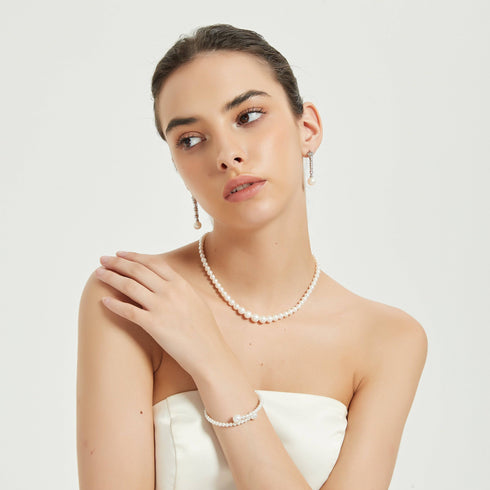 Eternal Embrace White Freshwater Pearl Bracelet - House Of Pearls