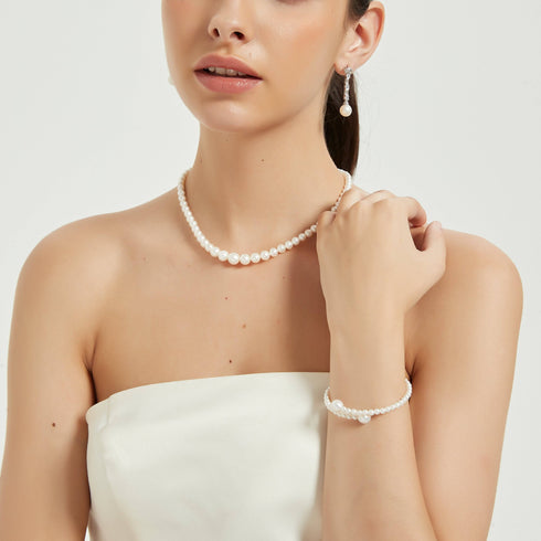 Eternal Embrace White Freshwater Pearl Bracelet - House Of Pearls