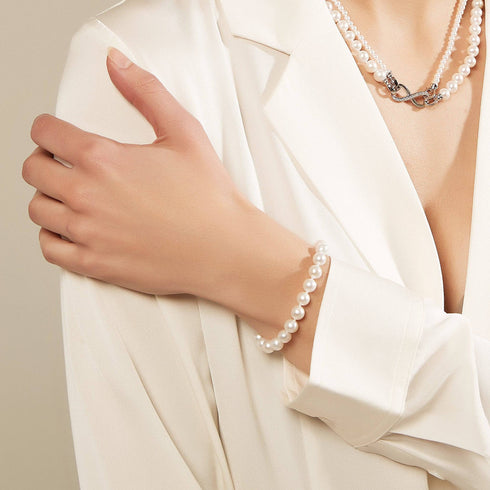 White Freshwater Pearl Bracelet, 7.5-8.0mm - House Of Pearls