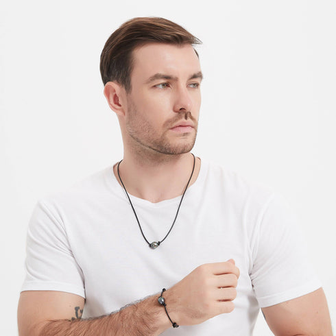 Tahitian Baroque Pearl Knotted Leather Bracelet - House Of Pearls