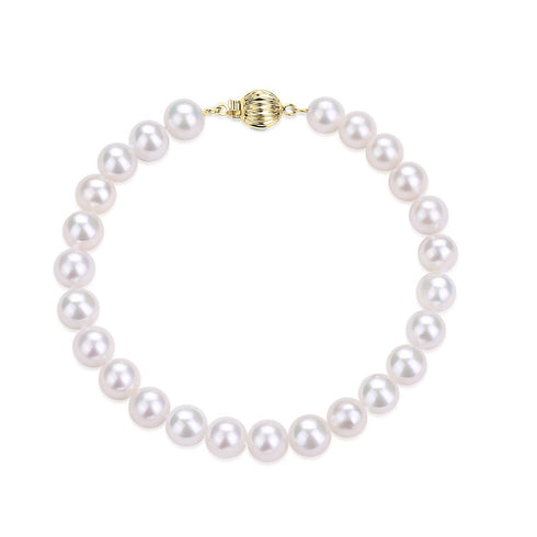 White Freshwater Pearl Bracelet, 7.5-8.0mm - House Of Pearls