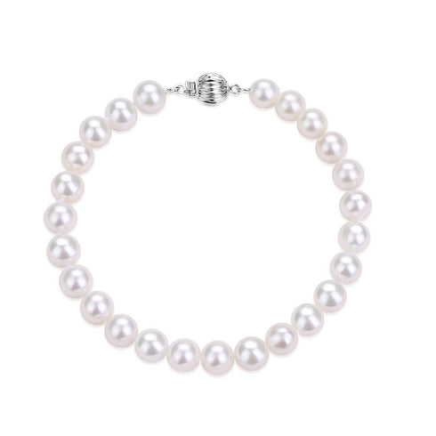 White Freshwater Pearl Bracelet, 7.5-8.0mm - House Of Pearls