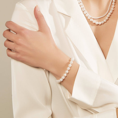 White Freshwater Pearl Bracelet, 7.5-8.0mm - House Of Pearls