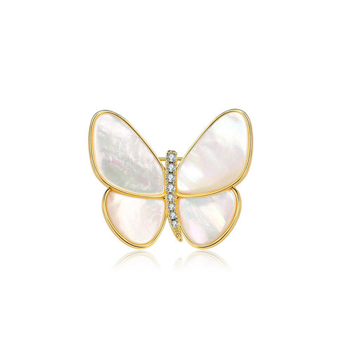 Butterfly Colorful Mother of Shell Brooch - House Of Pearls