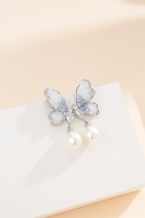 Butterfly Oval Pearl Earrings - Earrings made with hand-selected pearls from House of Pearls