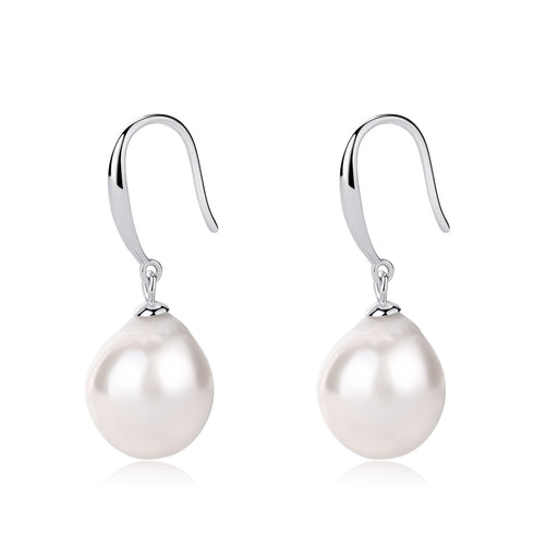 Classic Hook White Baroque Pearl Earrings - Earrings made with hand-selected pearls from House of Pearls