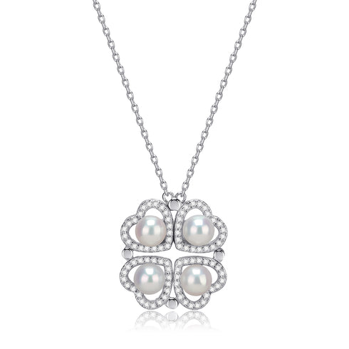 Clover & Heart Good Luck Pendant Necklace - Necklaces made with hand-selected pearls from House of Pearls
