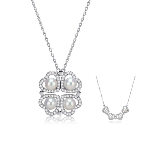Clover & Heart Good Luck Pendant Necklace - Necklaces made with hand-selected pearls from House of Pearls