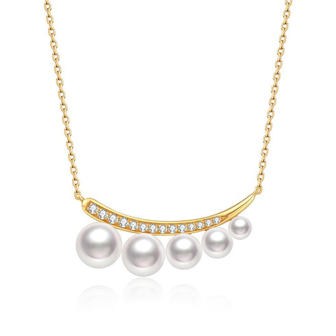 Crescent Moon Pearl Gradient Necklace - Necklaces made with hand-selected pearls from House of Pearls