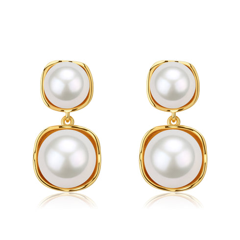 Double Freshwater Pearl & Eulalie Earrings - Earrings made with hand-selected pearls from House of Pearls