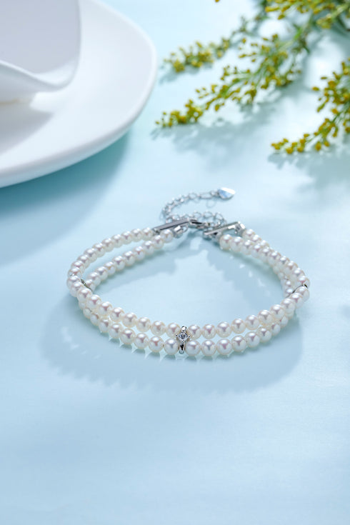 Double Layer 3-4mm Freshwater Pearl Bracelet - Bracelets made with hand-selected pearls from House of Pearls