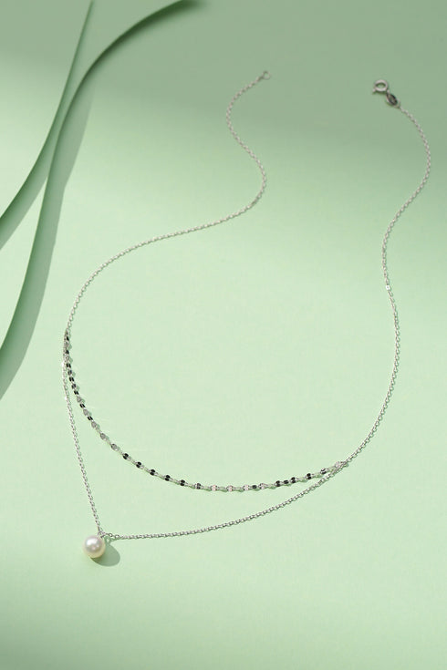 Double Layer Chain Pearl Pendant Necklace - Necklaces made with hand-selected pearls from House of Pearls