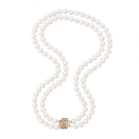 8.5-9.5mm Double Strand White Freshwater Pearl Necklace