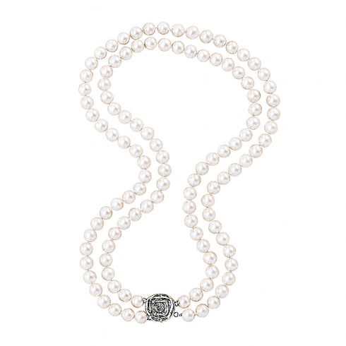 8.5-9.5mm Double Strand White Freshwater Pearl Necklace