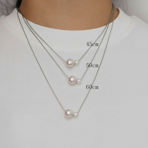 Dual Pearls Pendant Chopin Chain - Necklaces made with hand-selected pearls from House of Pearls