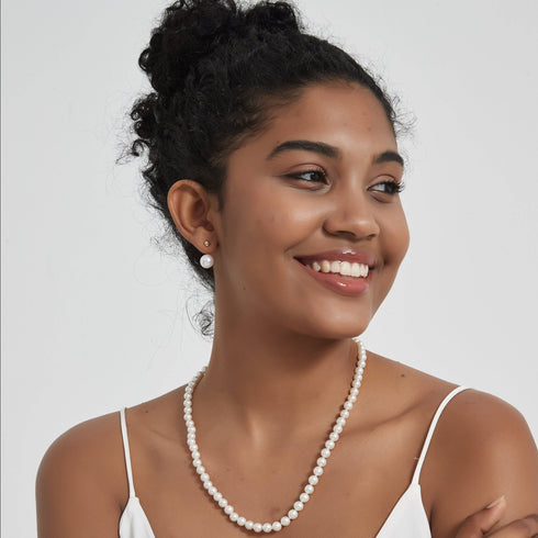 10-11mm Freshwater Edison Pearl Earrings AAAA - Earrings made with hand-selected pearls from House of Pearls