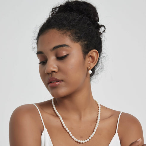 10-11mm Freshwater Edison Pearl Earrings AAAA - Earrings made with hand-selected pearls from House of Pearls