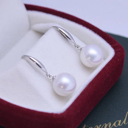 10-11mm Freshwater Pearl & Classic Hoops Earrings - House Of Pearls
