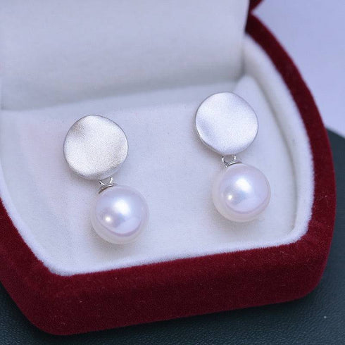 10-11mm Freshwater Pearl & Coin Earrings - House Of Pearls