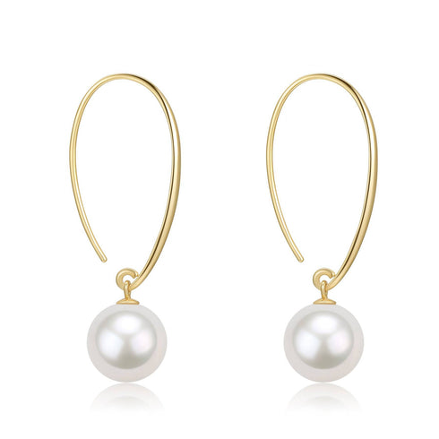 10-11mm Freshwater Pearl Gold Hook Earrings - House Of Pearls