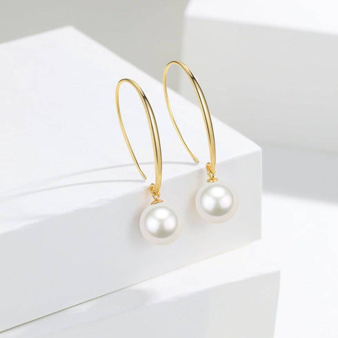 10-11mm Freshwater Pearl Gold Hook Earrings - House Of Pearls
