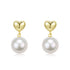 10-11mm Freshwater Pearl Heart Stud Earrings - Earrings made with hand-selected pearls from House of Pearls