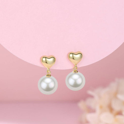10-11mm Freshwater Pearl Heart Stud Earrings - House Of Pearls