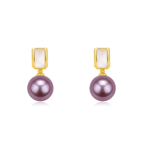 10-11mm Freshwater Pearl & Mother Of Pearls Earrings - House Of Pearls
