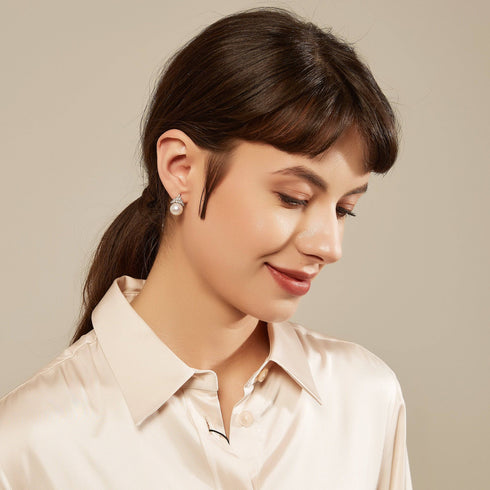 10-11mm Freshwater Pearl & Queen Earrings - House Of Pearls