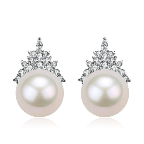 10-11mm Freshwater Pearl & Queen Earrings - House Of Pearls