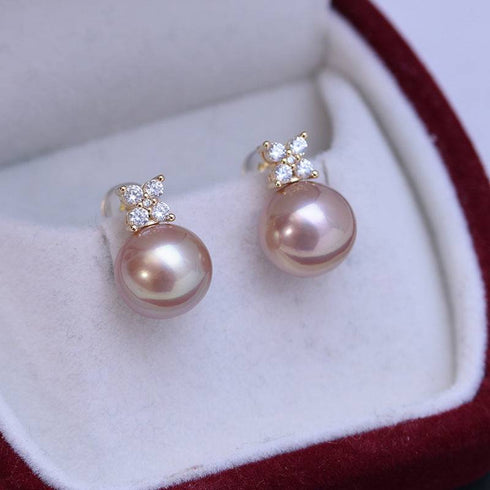 10-11mm Freshwater Pearl Shiny Earrings - House Of Pearls