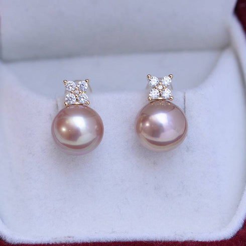 10-11mm Freshwater Pearl Shiny Earrings - House Of Pearls