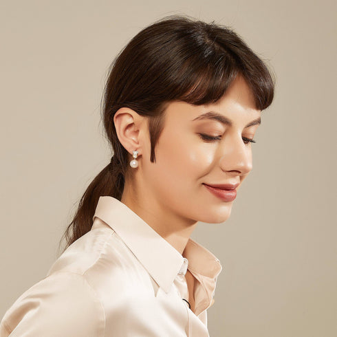 10-11mm Freshwater Pearl & Mother Of Pearls Earrings - House Of Pearls