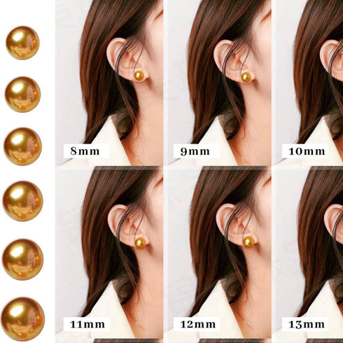 10-12mm Golden South Sea Pearl & Ellie 18K Gold Earrings - Earrings made with hand-selected pearls from House of Pearls