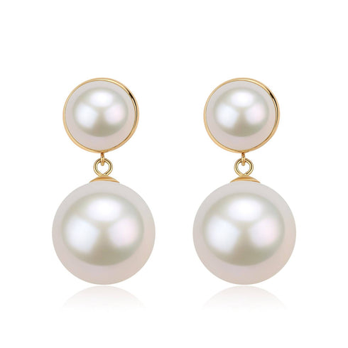 11-12 mm Mabe Pearl Drop Pearl Earrings - House Of Pearls