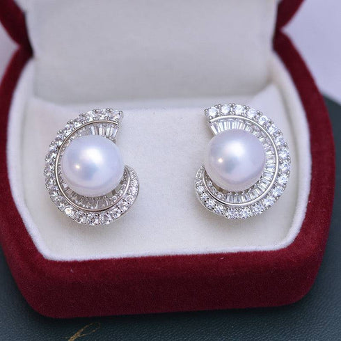 11-12mm Freshwater Pearl & Camille Earrings - House Of Pearls